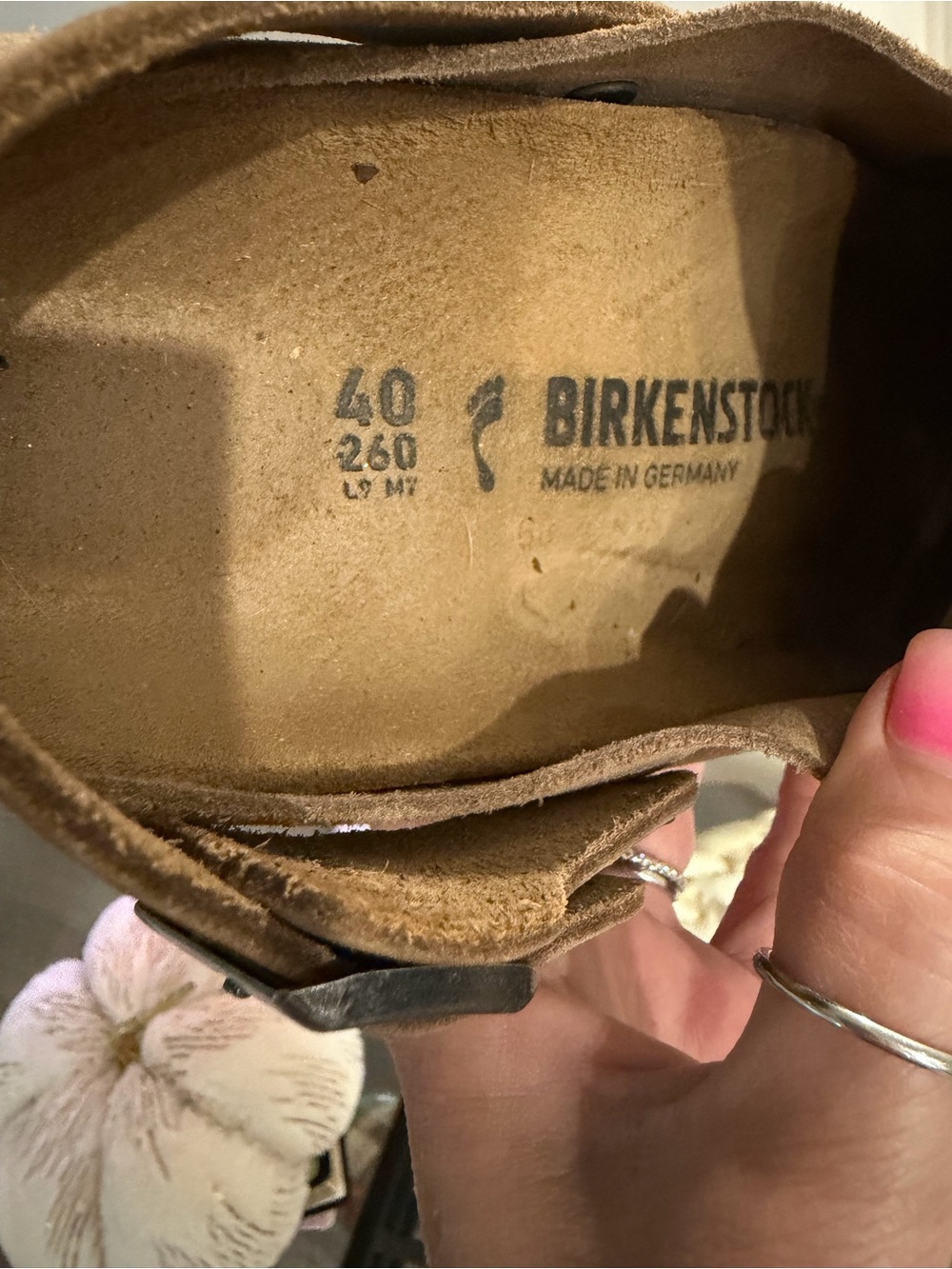 Birkenstock Suede Clog Mules in Brown - Picture 3 of 4